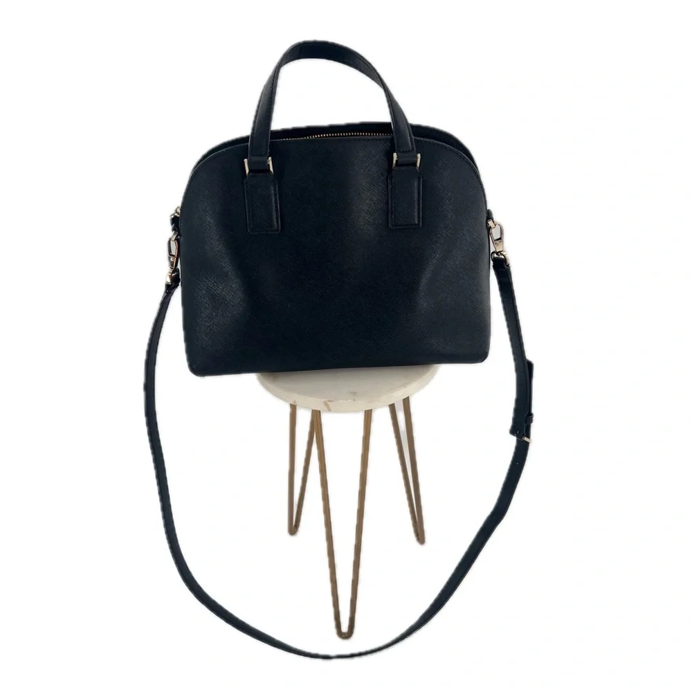 Kate Spade New York Cameron Street Large Lottie Satchel Crossbody Black Leather